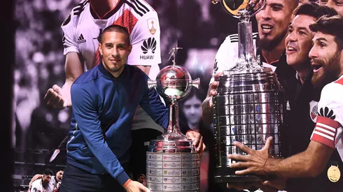 Maidana posó con la Copa Libertadores obtenida en 2018. (Foto: LPM / Diego Haliasz).