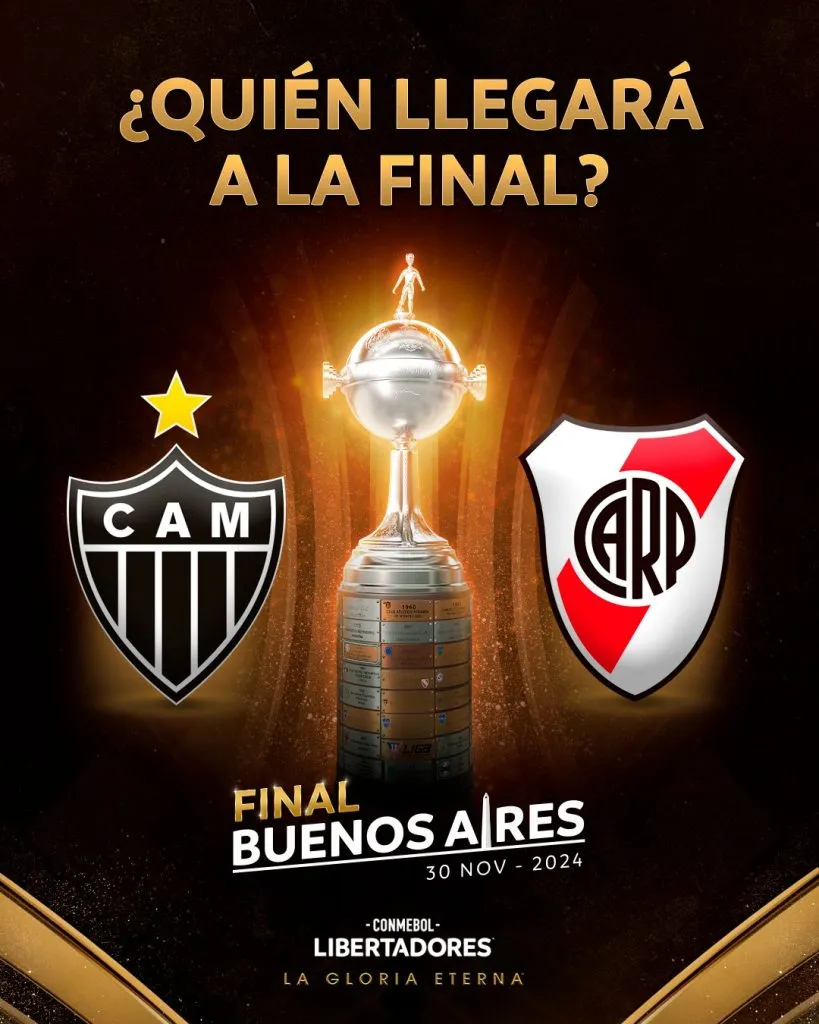 River y Atlético Mineiro disputarán una de las semifinales de la Copa Libertadores 2024 (FOTO: @Libertadores).