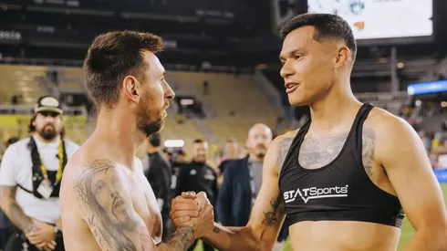 Andrés Herrera cambió camiseta con Messi en la MLS (Foto Instagram).