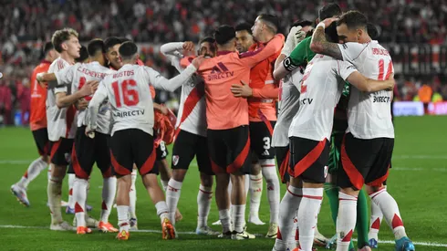 Los jugadores de River, a puro festejo.