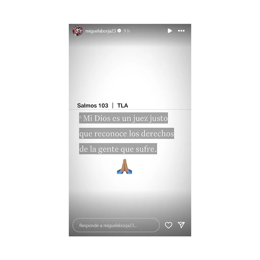 El posteo de Miguel Borja en su primera aparición pública tras la denuncia que recibió por supuesto maltrato físico a sus hijos, trámite luego desestimado (FOTO: Instagram: @miguelborja23).