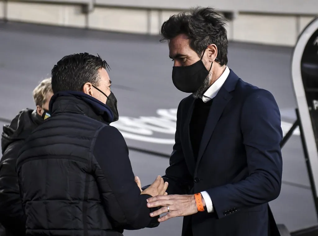 Gallardo y Domínguez en uno de los cruces del 2021. (Getty)