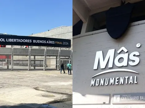 Polémica y enojo: Conmebol tapó el escudo de River y el cartel de entrada del Monumental