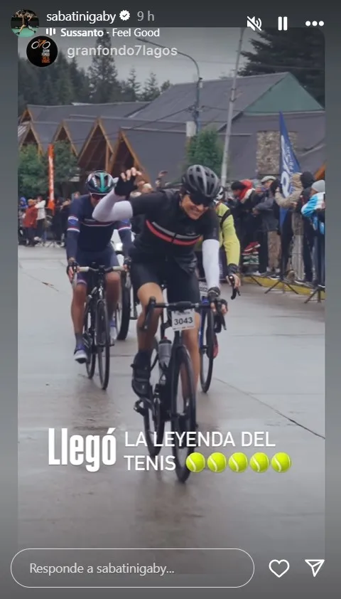 Gabriela Sabatini causó furor con su presencia en la Patagonia.