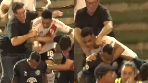 El momento exacto donde Pity tackleó a Villa (Captura ESPN)