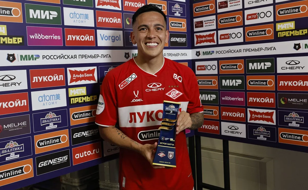 Barco la rompe en el Spartak Moscú y ya marcó varios goles en la Premier League rusa.