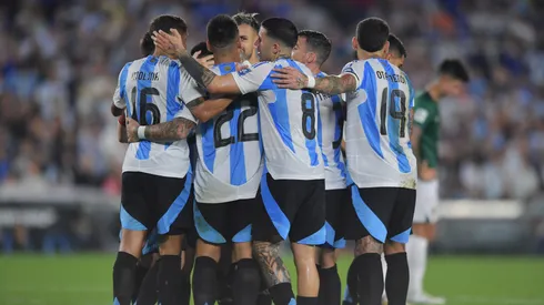 Los jugadores de la Selección Argentina, a puro festejo.