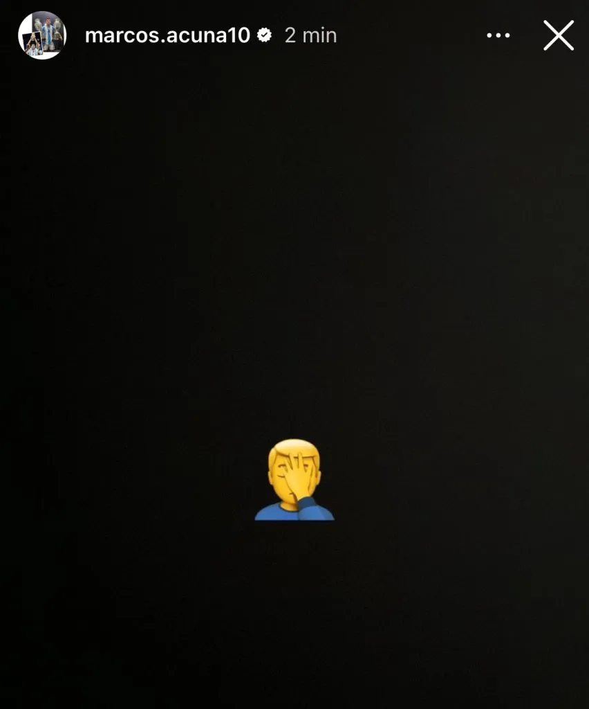 La historia de Marcos Acuña (Captura Instagram).
