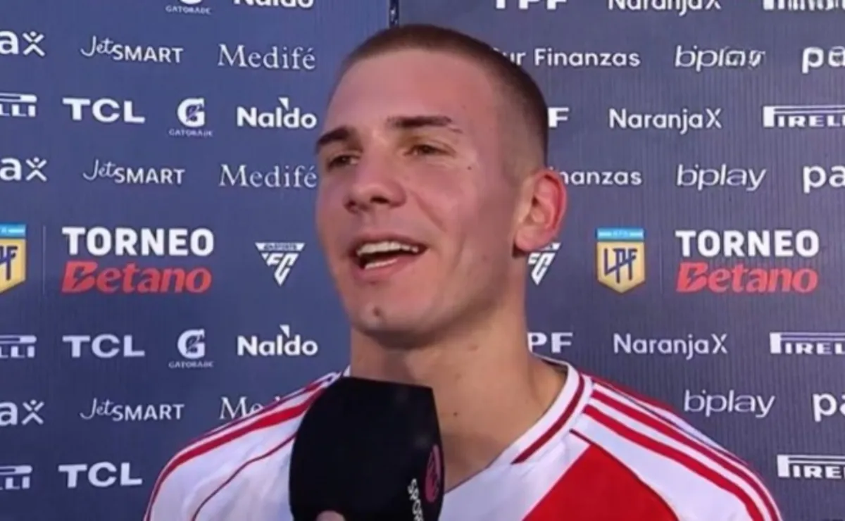 Franco Mastantuono, la figura de River vs Barracas Central (FOTO: Captura TV).