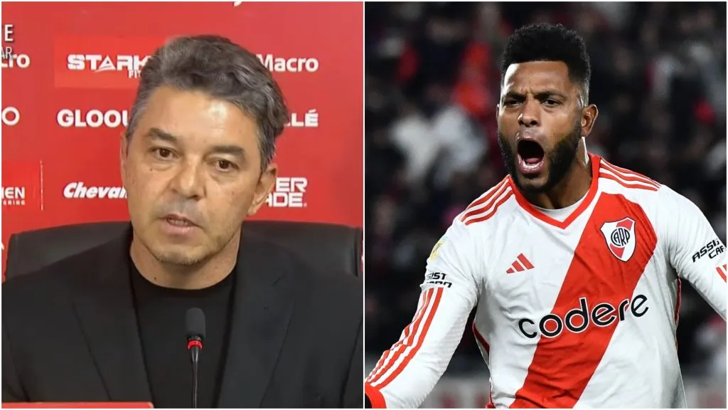 Marcelo Gallardo y Miguel Borja