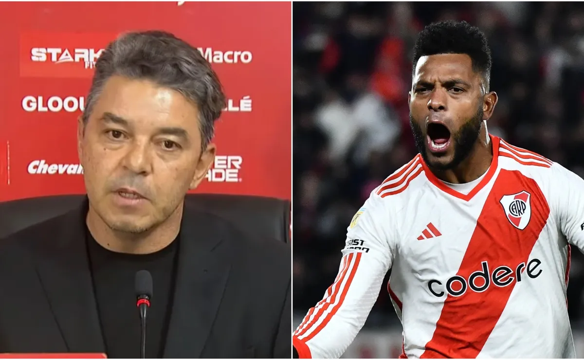 Marcelo Gallardo y Miguel Borja.