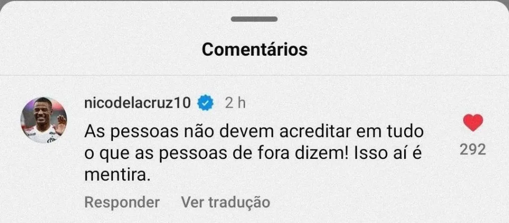 El comentario de De la Cruz desmintiendo su salida de Flamengo.
