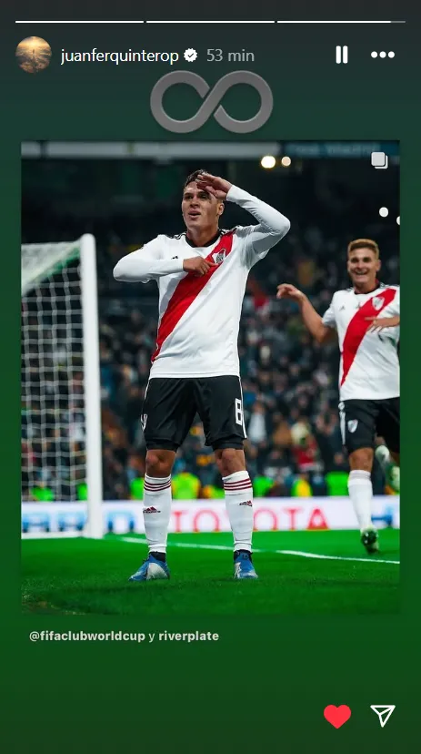 La historia de Instagram de Juanfer por el 9/12.