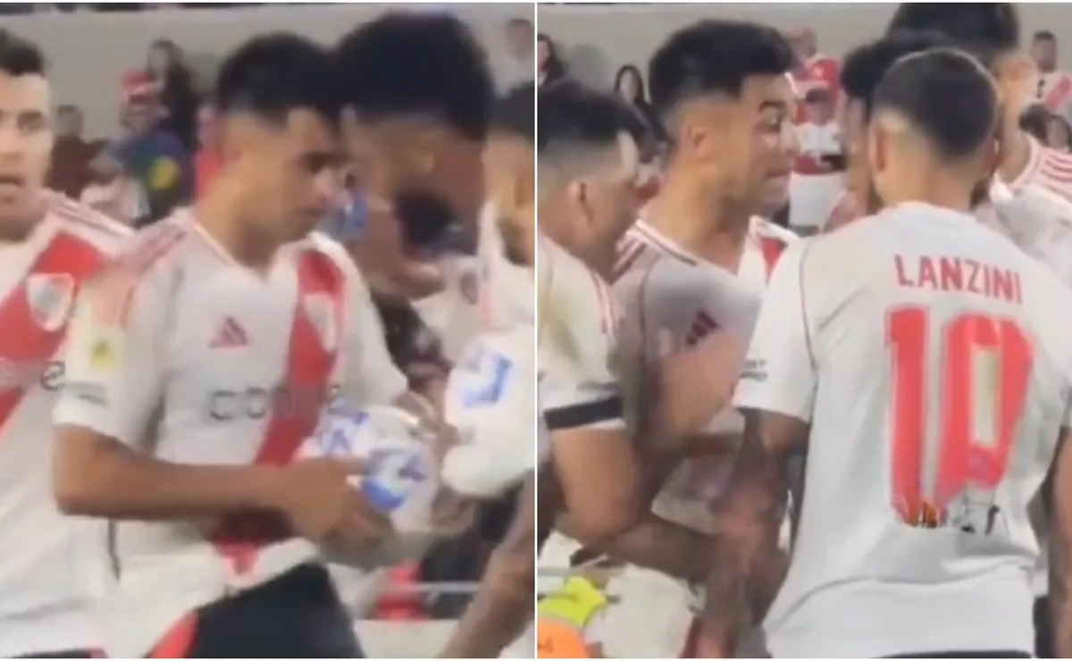 La discusión entre Pity Martínez y Miguel Borja en el penal de River vs Rosario Central.
