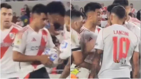 La discusión entre Pity Martínez y Miguel Borja en el penal de River vs Rosario Central.