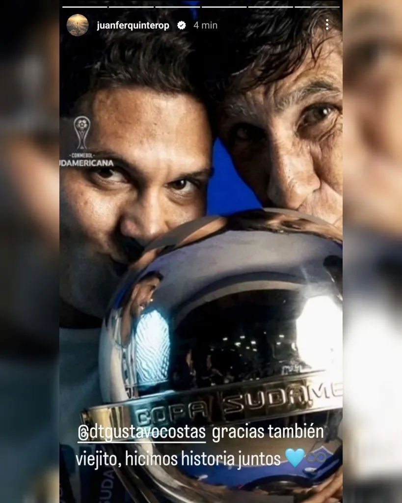 La historia que compartió Juanfer junto al DT de Racing.