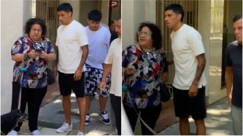 Una fanática se encontró con Enzo Pérez y le pidió una foto, pero no sabía cómo sacarla.