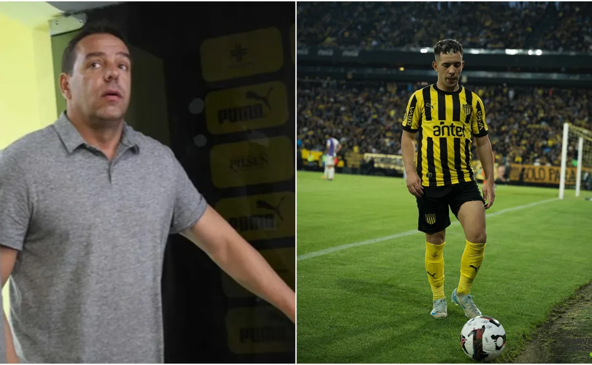 Ignacio Ruglio y Leo Fernández, presidente y jugador de Peñarol, respectivamente.