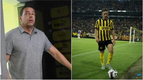Ignacio Ruglio y Leo Fernández, presidente y jugador de Peñarol, respectivamente.