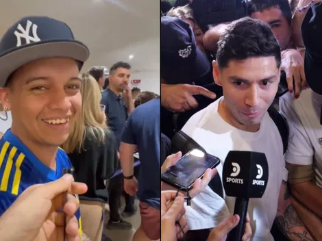 Inédito: un hincha de Boca fue a recibir a Montiel a Ezeiza