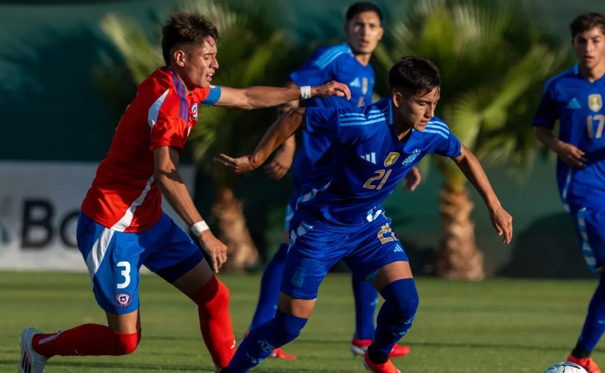 Ian Subiabre la rompió en un amistoso de la Selección Sub 20 (Prensa AFA).