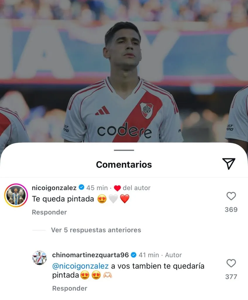 El posteo del Chino y la respuesta de Nico González