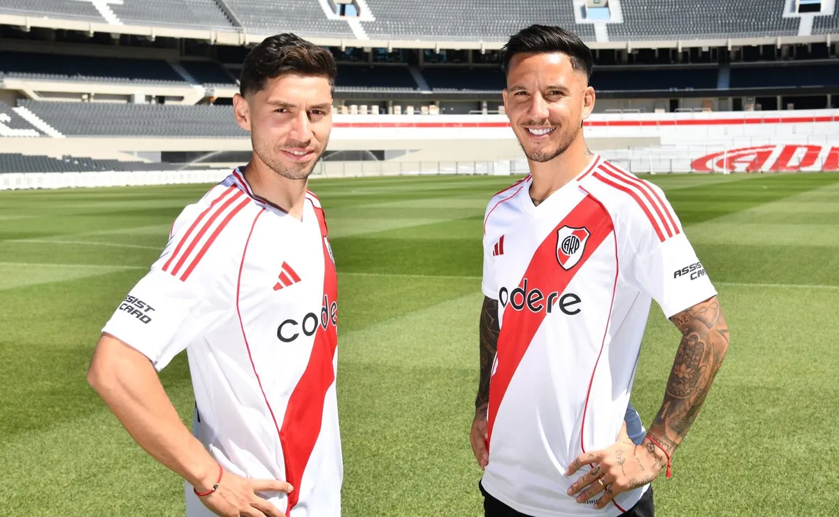 Sebastian Driussi y Gonzalo Montiel, dos de los flamantes refuerzos de River.