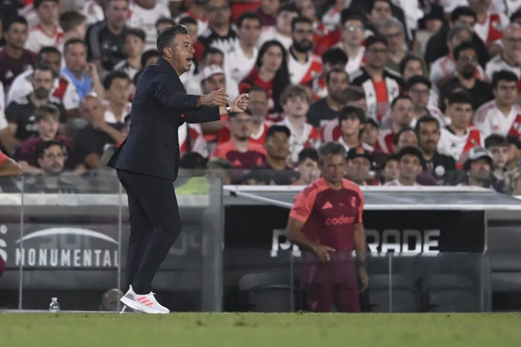 Marcelo Gallardo, a pura indicación vs. México (Foto: Diego Haliasz / LPM).