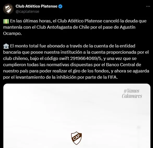 Platense levantó la inhibición y podría usar a sus refuerzos vs. River.