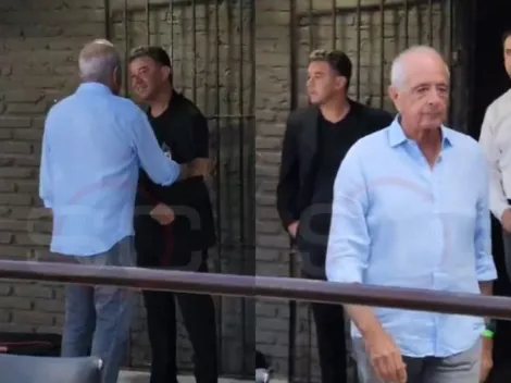 D'Onofrio, presente en Vicente López para River vs. Platense: el saludo con Gallardo