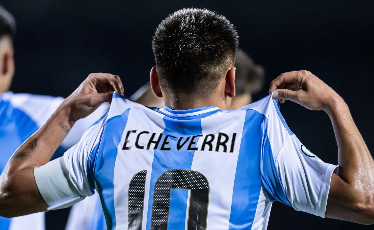 Echeverri convirtió en Argentina vs. Colombia (Prensa AFA).
