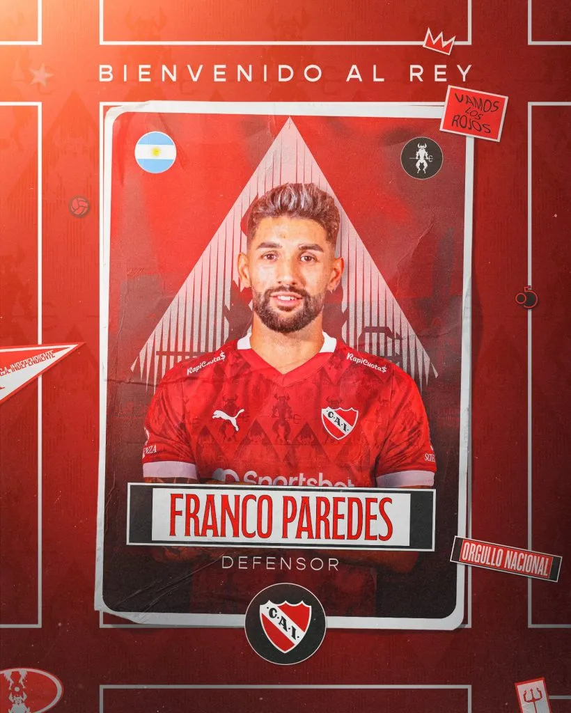 La presentación de Independiente para Franco Paredes.