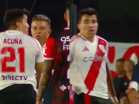 No se vio: el cruce de Gallardo con Acuña en pleno partido