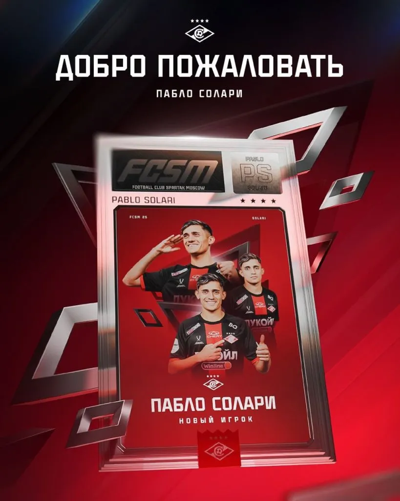 La bienvenida de Spartak Moscú para Pablo Solari.