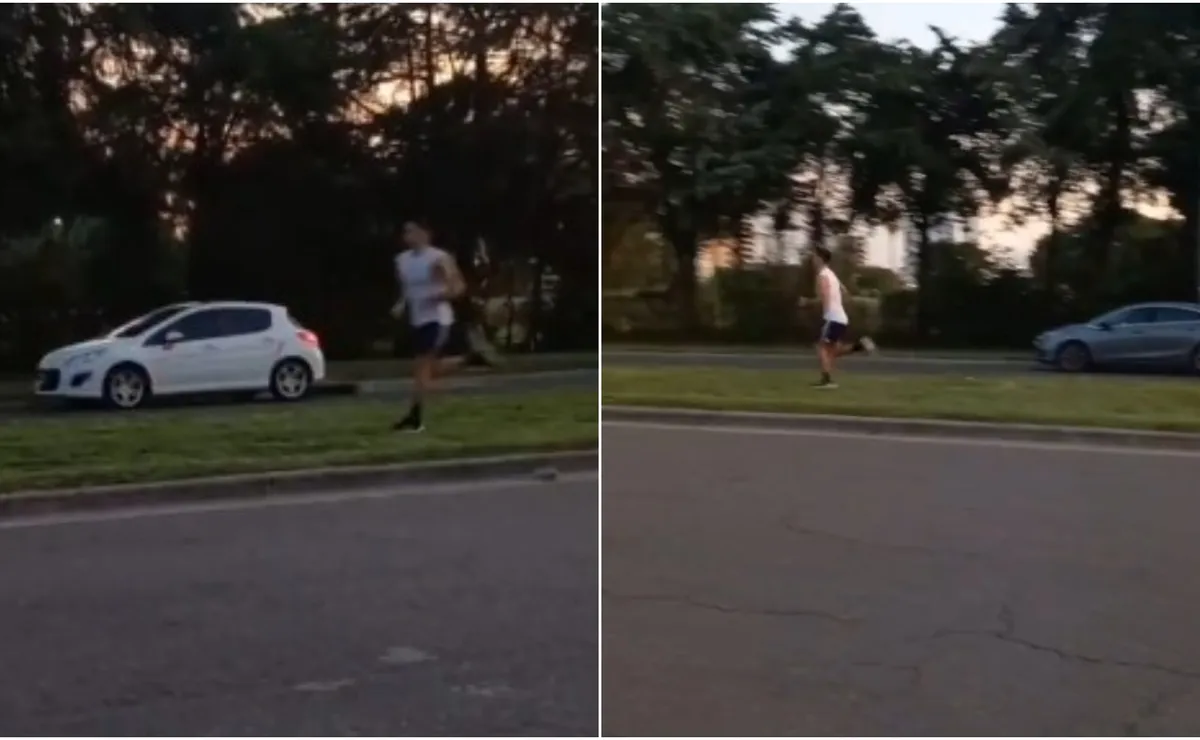 Viral de hace algunos días: Villagra corriendo solo al costado de una ruta mientras espera la resolución de su venta.