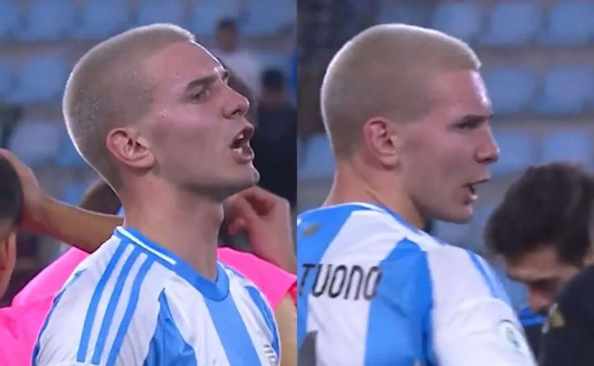 Franco Mastantuono se cruzó con un brasileño una vez terminado el partido.