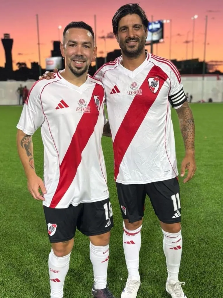 Damián Lizio junto a Alejandro “Chori” Domínguez en el Senior de River (FOTO: @trincheramillonaria).