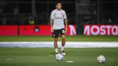 Enzo Pérez, en el precalentamiento en San Juan (Foto: Prensa CARP).