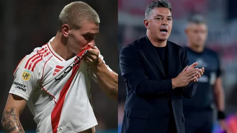 Gallardo y su reacción en el gol de Mastantuono.