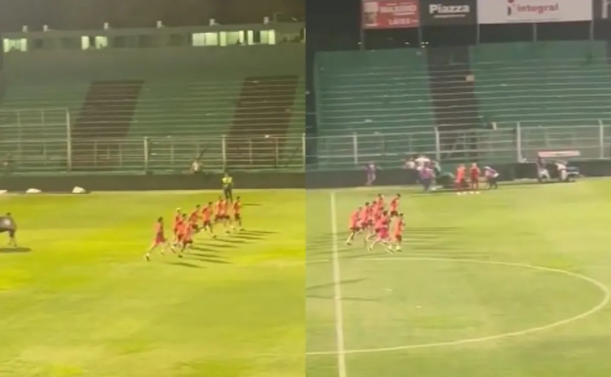 Varios jugadores de River se quedaron haciendo trabajos físicos.