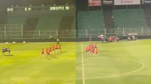 Varios jugadores de River se quedaron haciendo trabajos físicos.