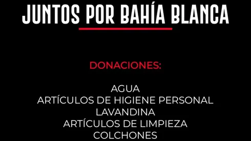 Donaciones para Bahía Blanca.