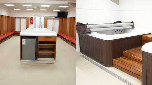 La remodelación de los nuevos vestuarios visitantes.