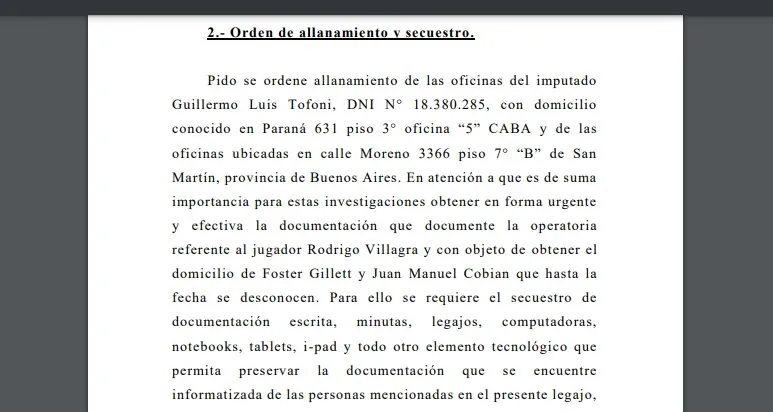 La demanda que presentó River contra Foster Gillett en la justicia.
