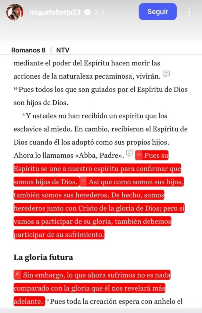 La historia que compartió Borja en Instagram.