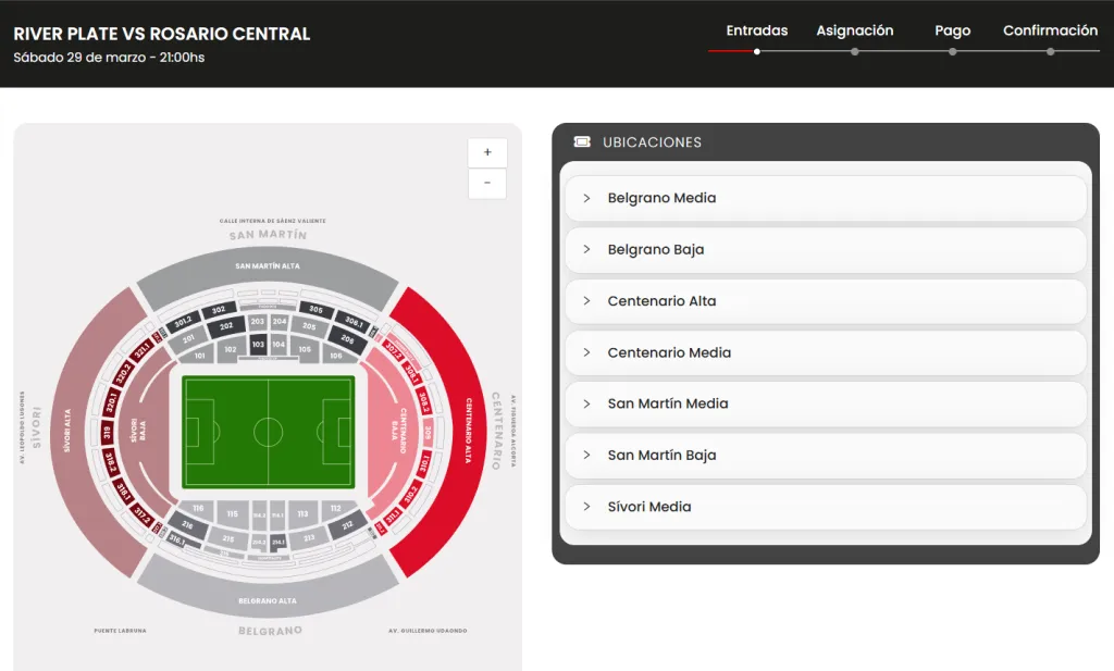 Las entradas que quedan para el partido en el Monumental vs. Central. (RiverID)