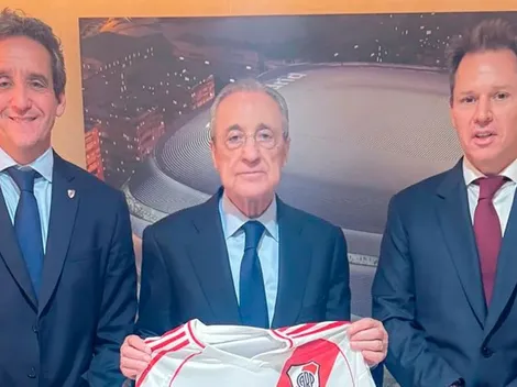 Brito se reunió con Florentino Pérez en el palco del Bernabéu