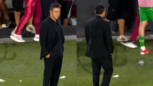 Así reaccionó Gallardo al empate de Rosario Central (Captura: ESPN).