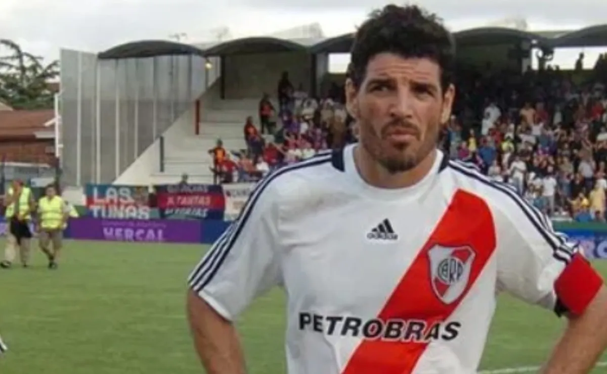 Eduardo Tuzzio. El ex jugador de River reapareció públicamente.