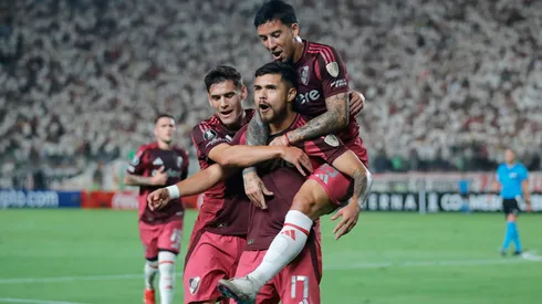 Los jugadores de River, a puro festejo.